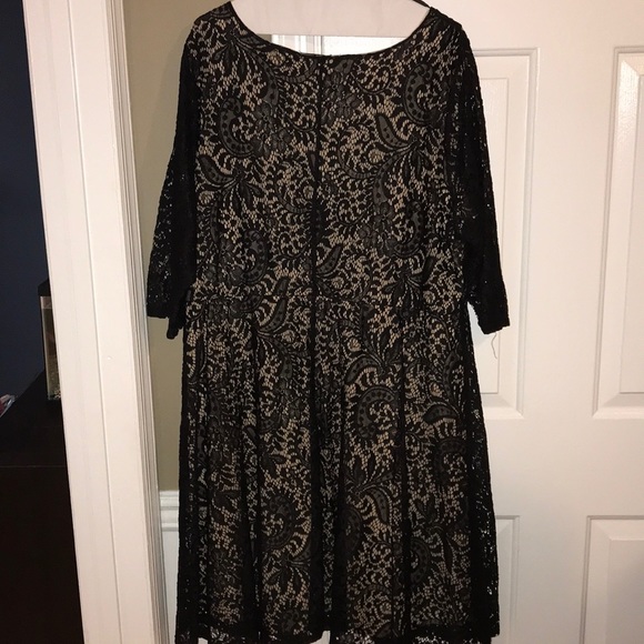 Lane Bryant Black Lace Dress with nude underlay - Picture 5 of 5